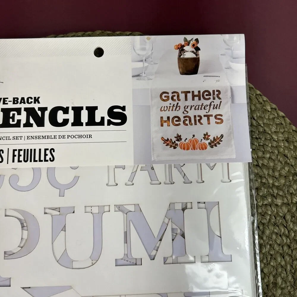 Darice Thanksgiving Fall Adhesive Back Stencils 6 Large Sheets 11x17” NEW